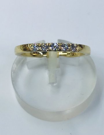 14k gullhringur m/5x0,03 ct demöntum