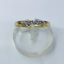 14k gullhringur m/5x0,03 ct demöntum